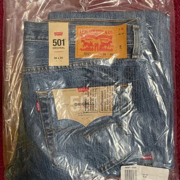 New Levis 501 Denim Jeans Button Fly Size Men's 36x30 NEW W TAGS - Picture 4 of 4